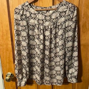 Ann Taylor Loft. Like new. Small tan/brown/cream/black print blouse